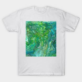 Paint pour abstract greens T-Shirt